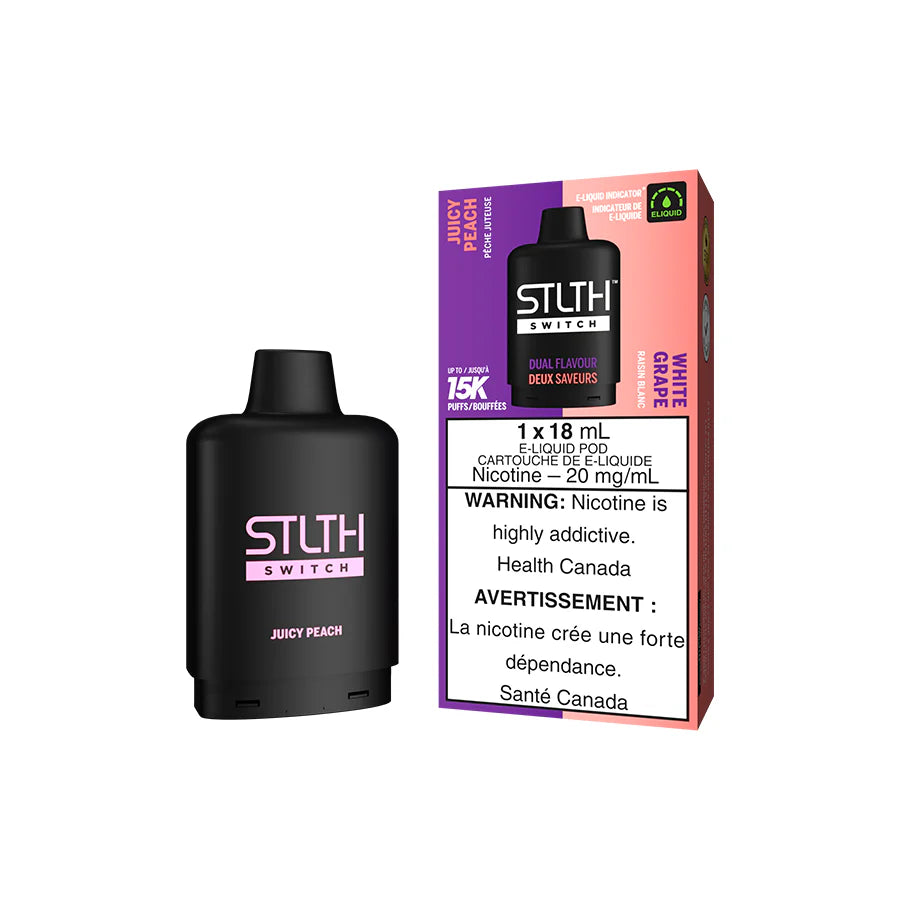 STLTH SWITCH POD - JUICY PEACH AND WHITE GRAPE (5PC/CTN)