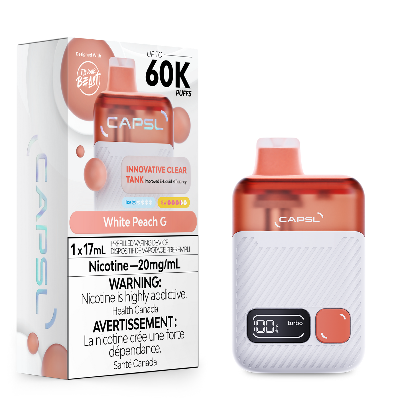 CAPSL AFX17 Disposable - White Peach G