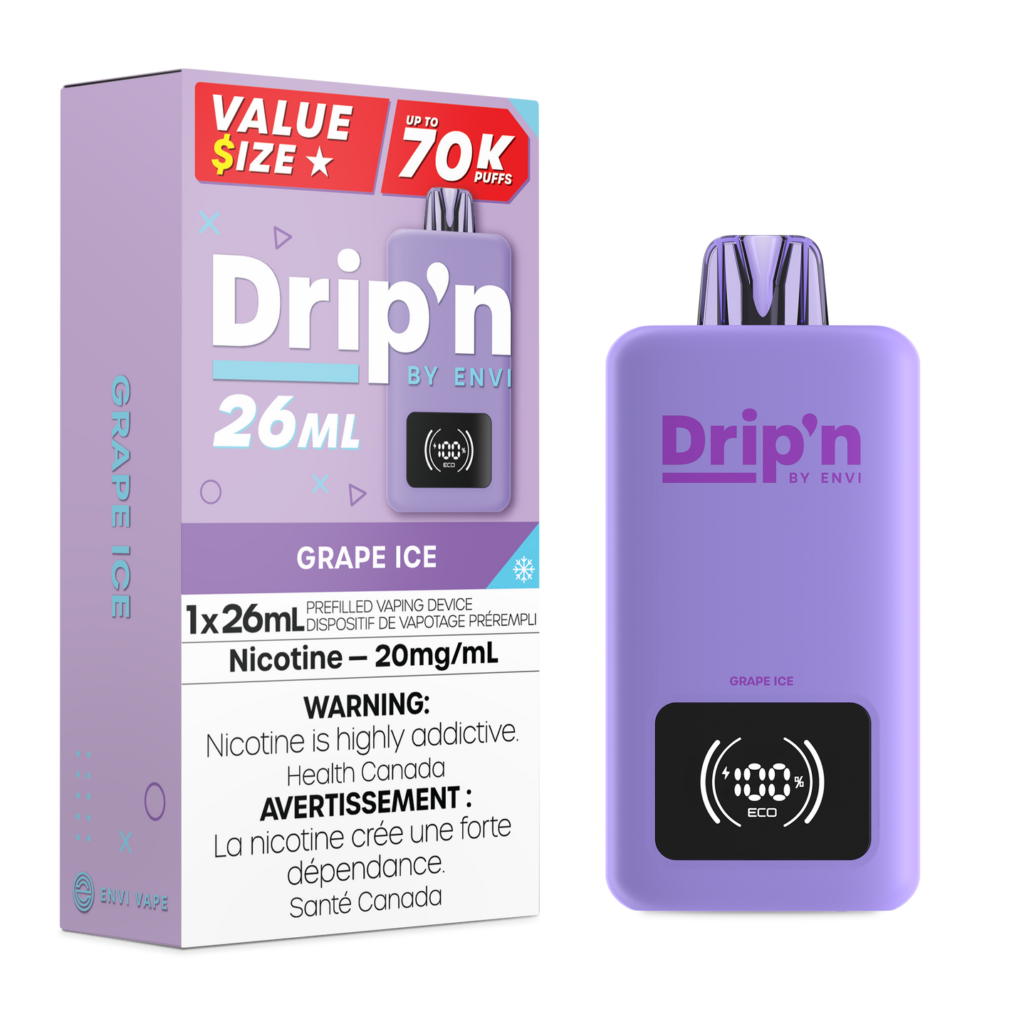 Drip'n by Envi 26ML Disposable - Grape Ice