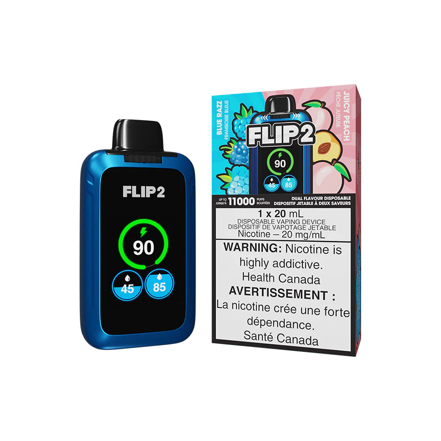 FLIP 2 DISPOSABLE - BLUE RAZZ AND JUICY PEACH (5PCS/CTN)