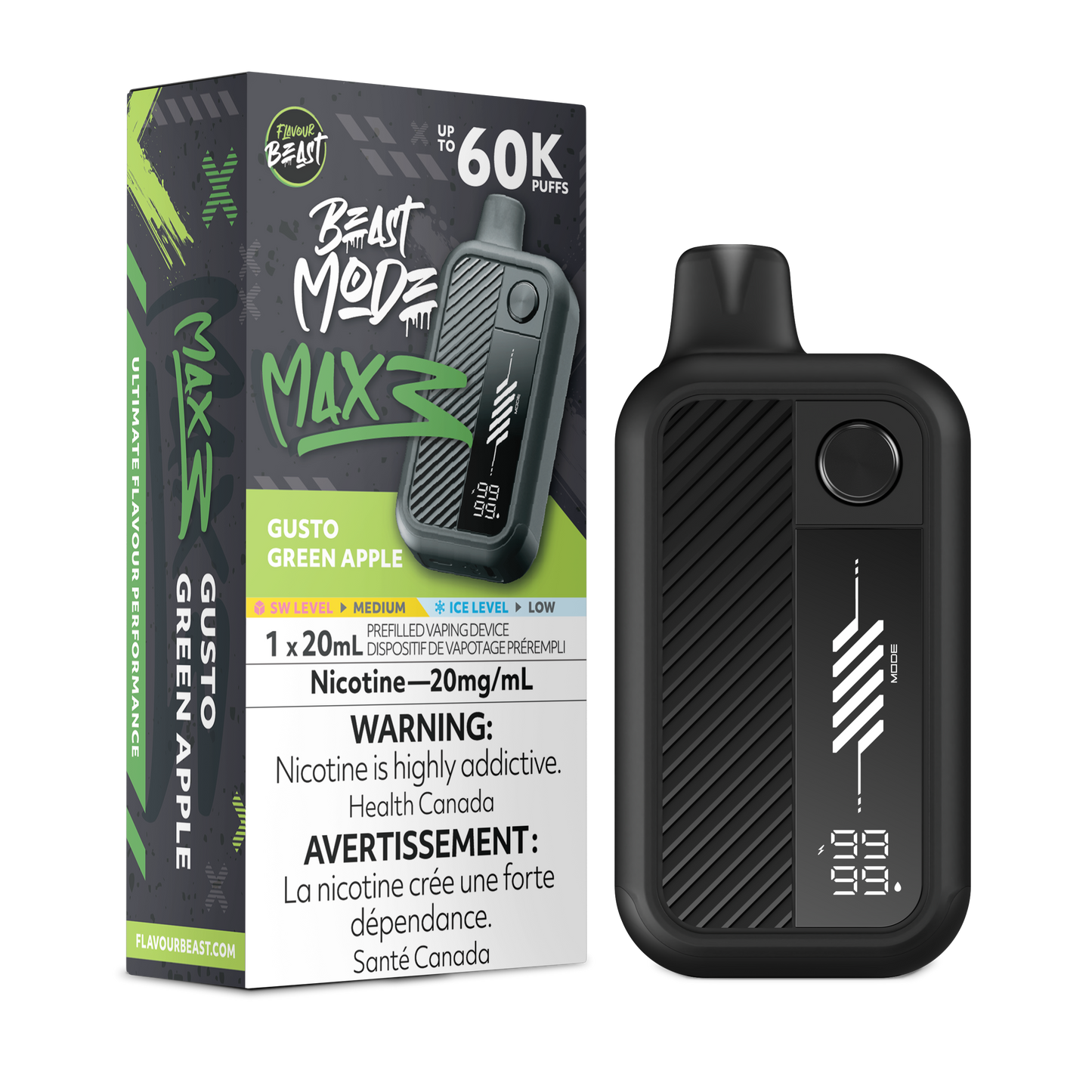 Flavour Beast Beast Mode Max 3 - Gusto Green Apple