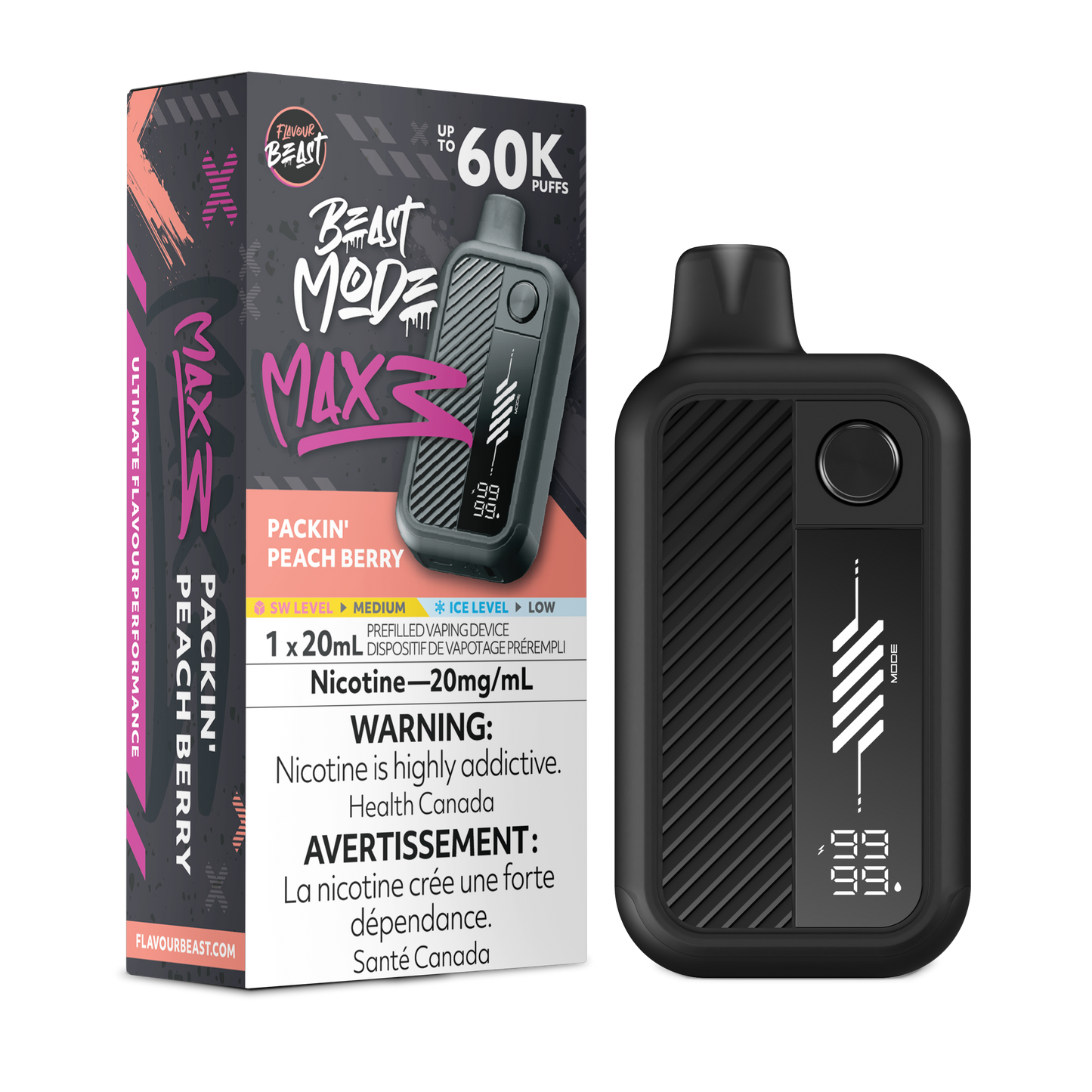 Flavour Beast Beast Mode Max 3 - Packin' Peach Berry