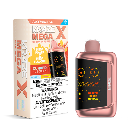 Kraze Mega X - Juicy Peach Ice