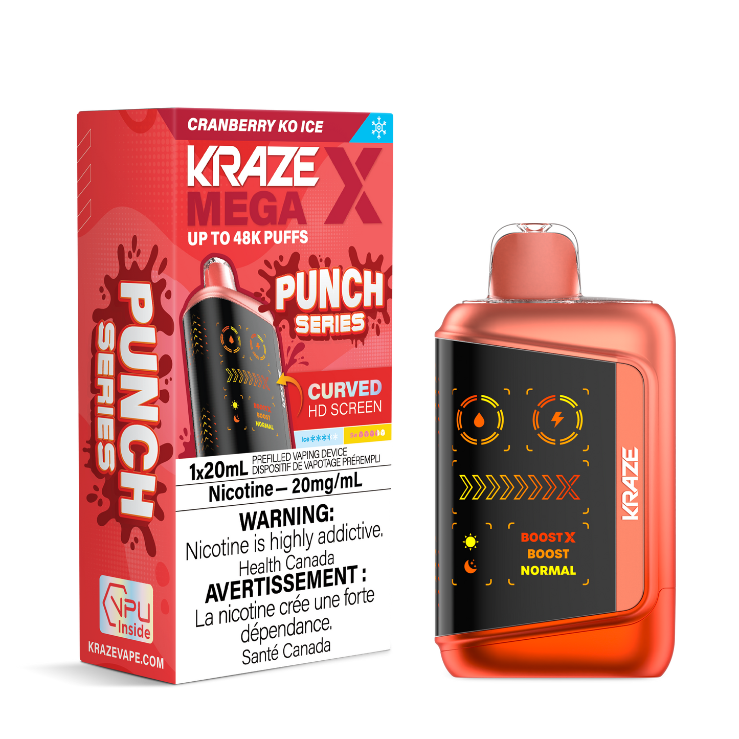 Kraze Mega X - Cranberry KO Ice