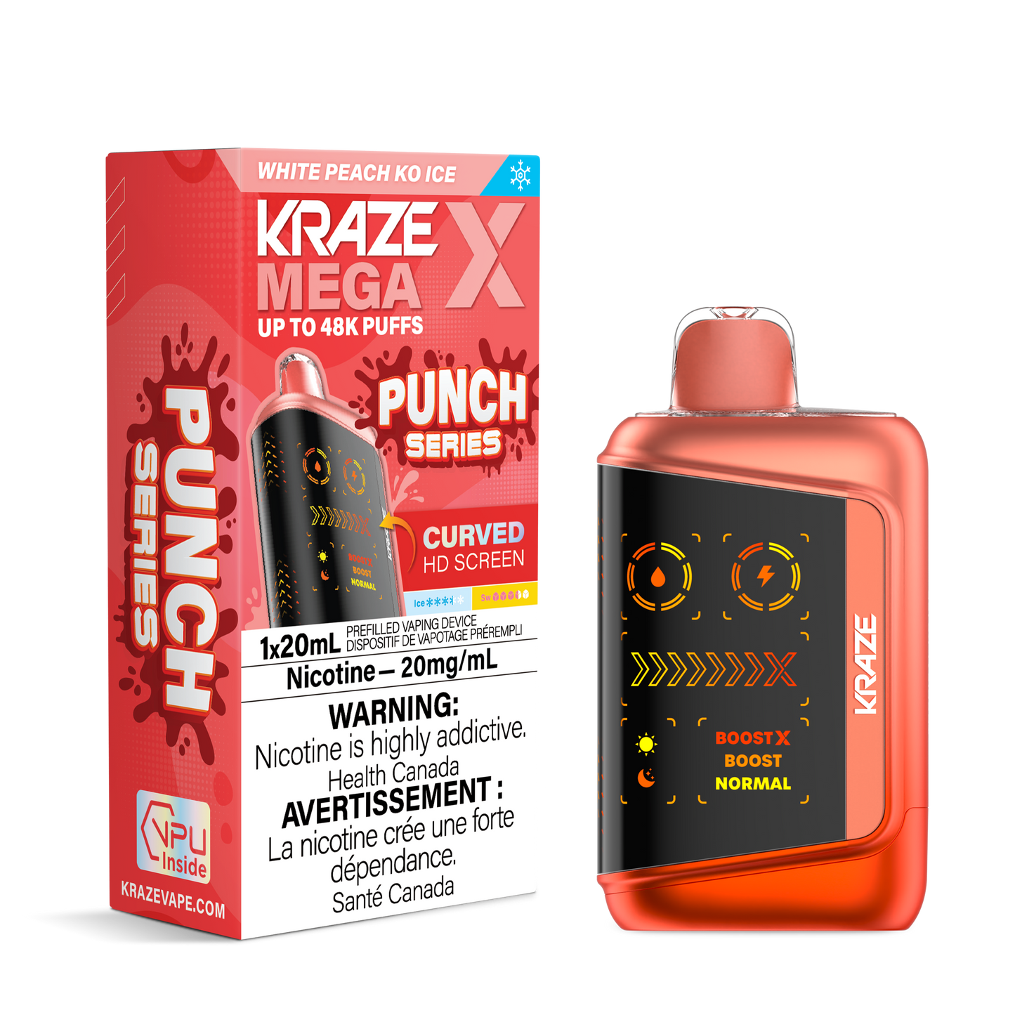 Kraze Mega X - White Peach KO Ice