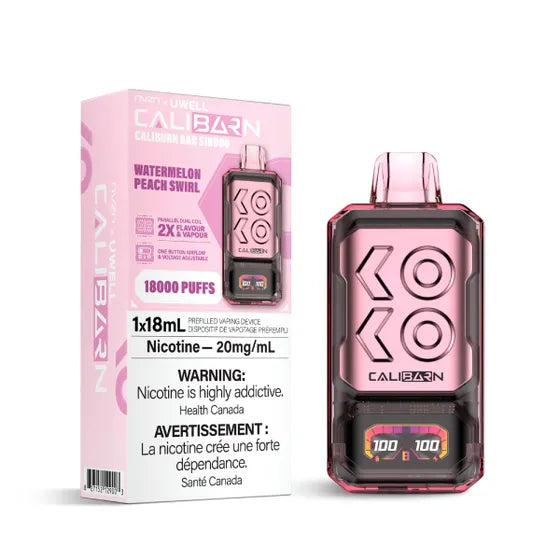 NVZN Caliburn Bar 18K Disposable - Watermelon Peach Swirl 5pc/Carton