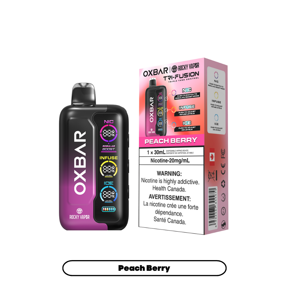 Rocky Vapor Oxbar Tri Fusion - Peach Berry