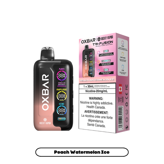 Rocky Vapor Oxbar Tri Fusion - Peach Watermelon Ice