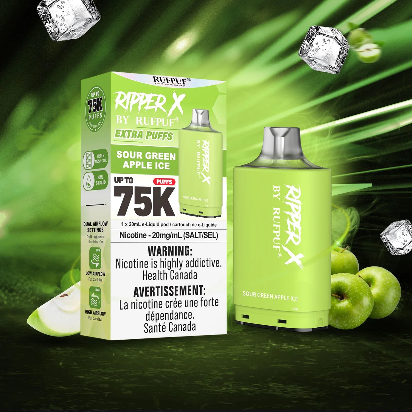 Ripper X 75K - Sour Green Apple Ice