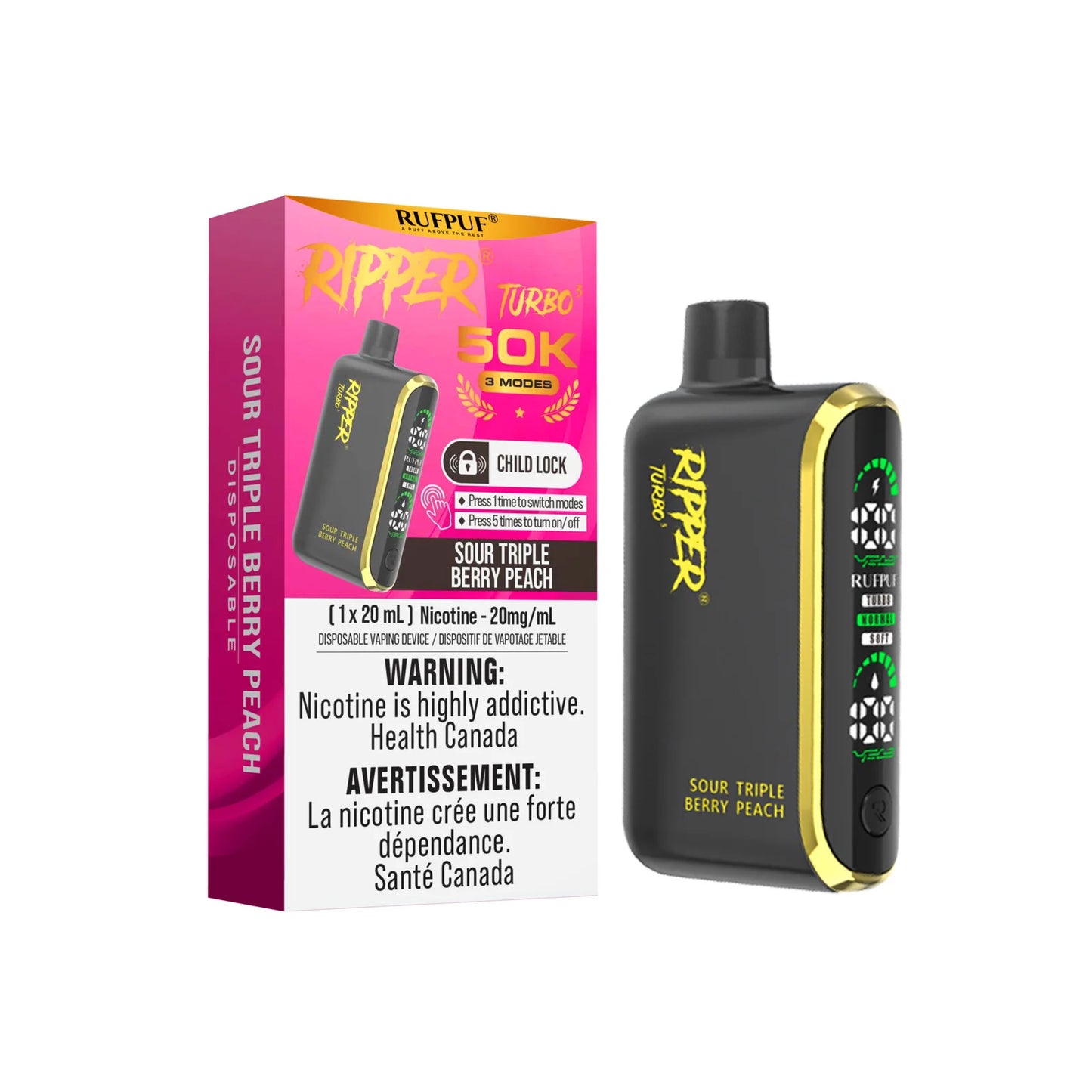 RIPPER T3 (50K) - SOUR TRIPLE BERRY PEACH