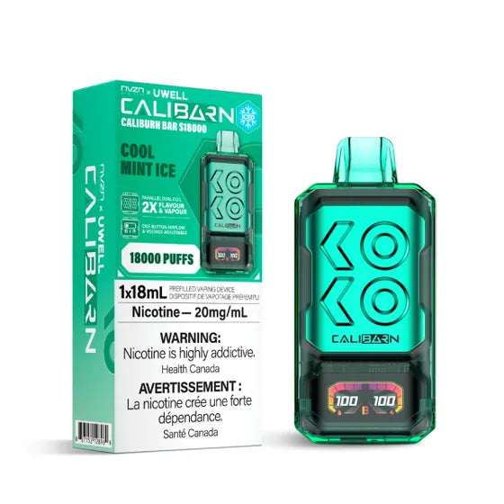 NVZN Caliburn Bar 18K Disposable - Cool Mint Ice 5pc/Carton