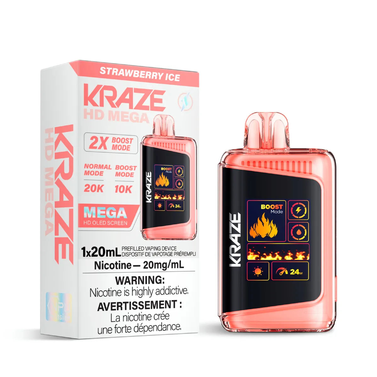 Kraze HD Mega - Strawberry Ice 5pc/Carton