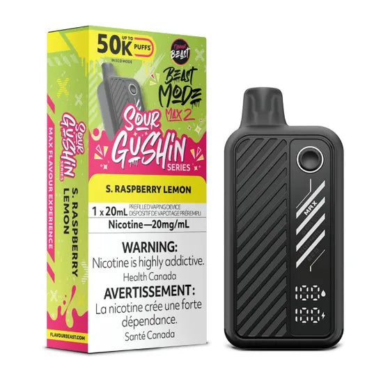 Flavour Beast Beast Mode Max 2 Disposable - Sour Gushin S. Raspberry Lemon