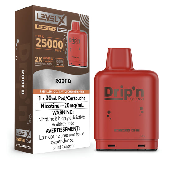 Level X Drip'n Boost Pod 20mL - Root B 6pc/Carton