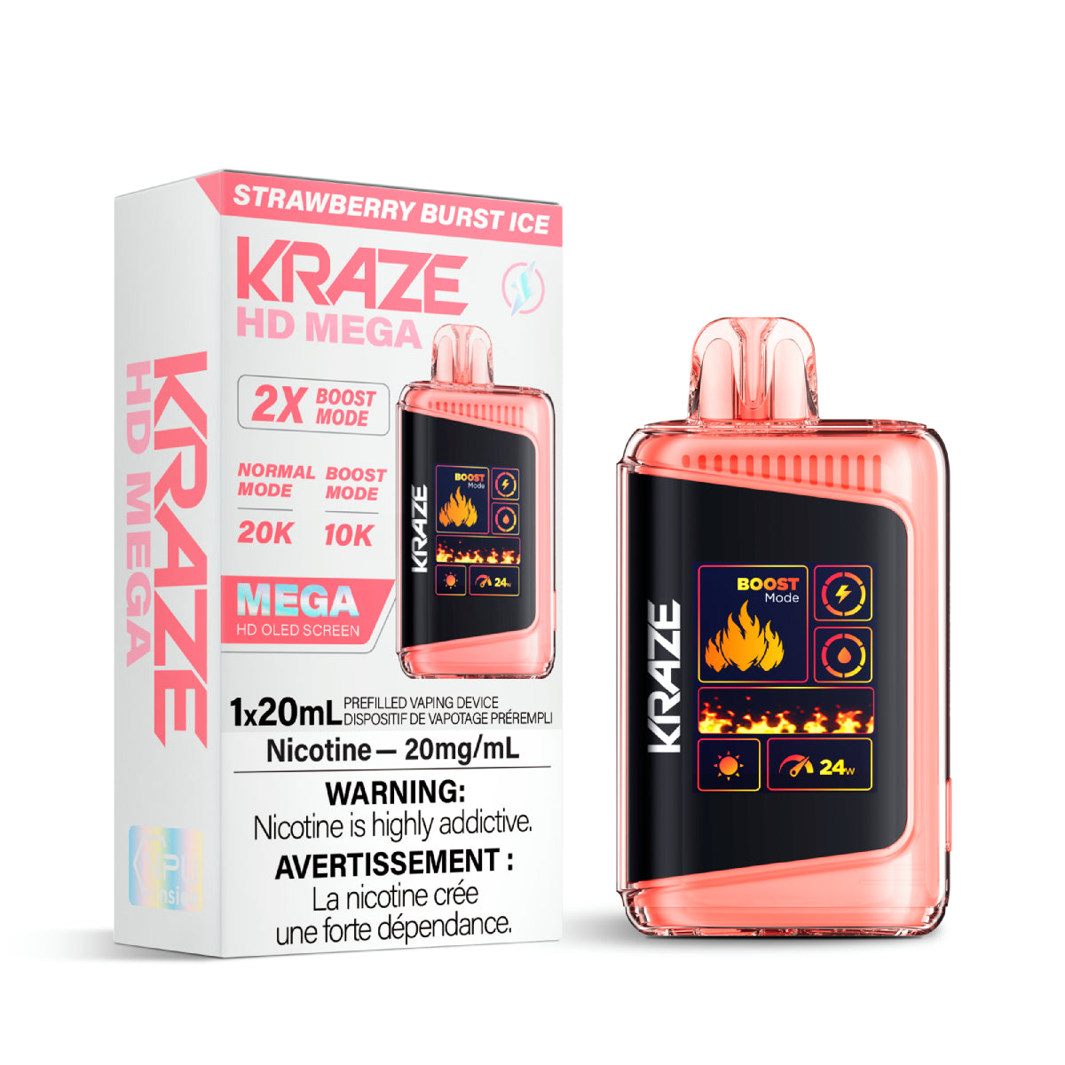 Kraze HD Mega - Strawberry Burst Ice 20mg 5pc/Carton