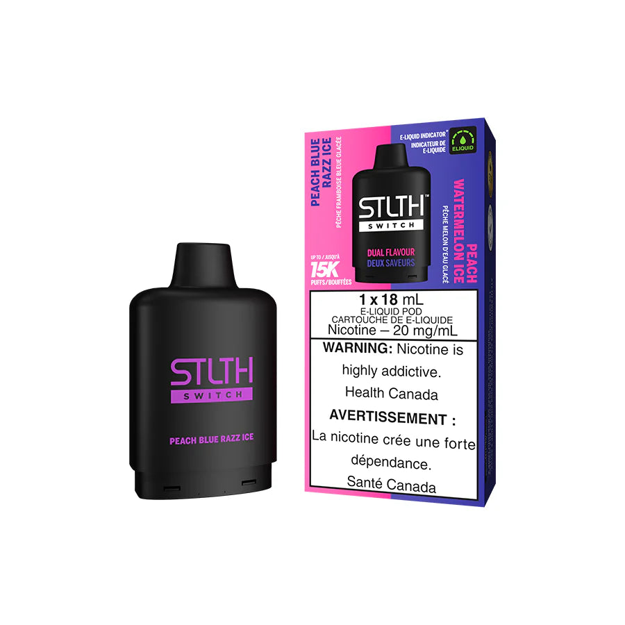 STLTH SWITCH POD PACK - PEACH BLUE RAZZ ICE AND PEACH WATERMELON ICE (5PC/CTN)