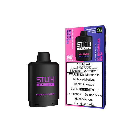 STLTH SWITCH POD PACK - PEACH BLUE RAZZ ICE AND PEACH WATERMELON ICE (5PC/CTN)