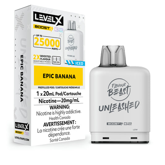 Level X Boost Pod 20ml - Unleashed - Epic Banana 6pc/Carton