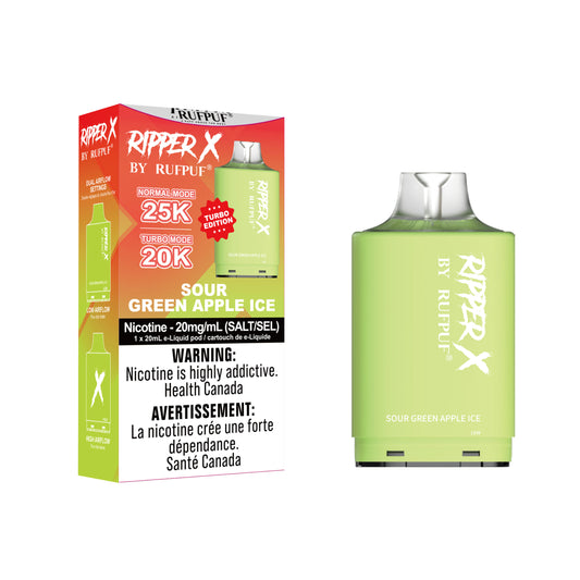 Sour Green Apple ice Ripper X 25k (20mg/ML / 5PCs)