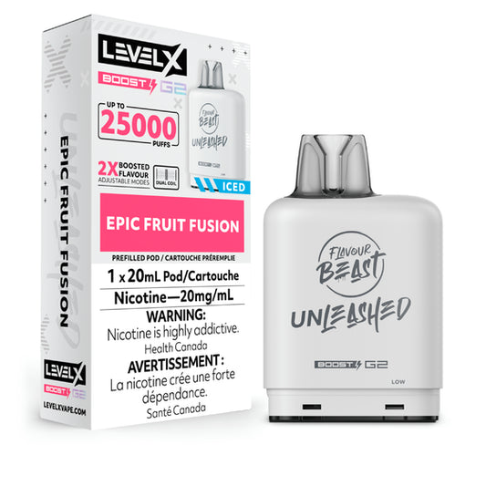Level X Boost Pod 20ml - Unleashed - Epic Fruit Fusion 6pc/Carton