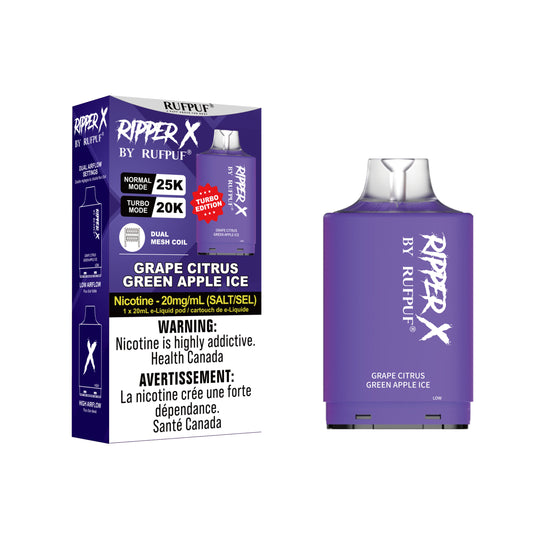 Grape Citrus Green Apple ice Ripper X 25k (20mg/ML / 5PCs)