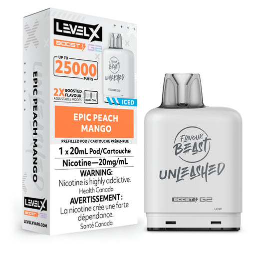 Level X Boost Pod 20ml - Unleashed - Epic Peach Mango 6pc/Carton