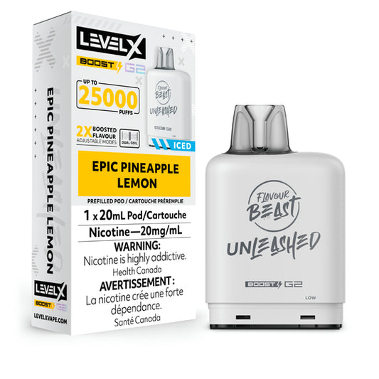 Level X Boost Pod 20ml - Unleashed - Epic Pineapple Lemon 6pc/Carton