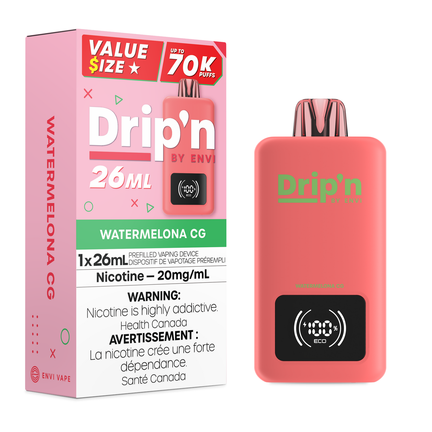 Drip'n by Envi 26ML Disposable - Watermelona CG