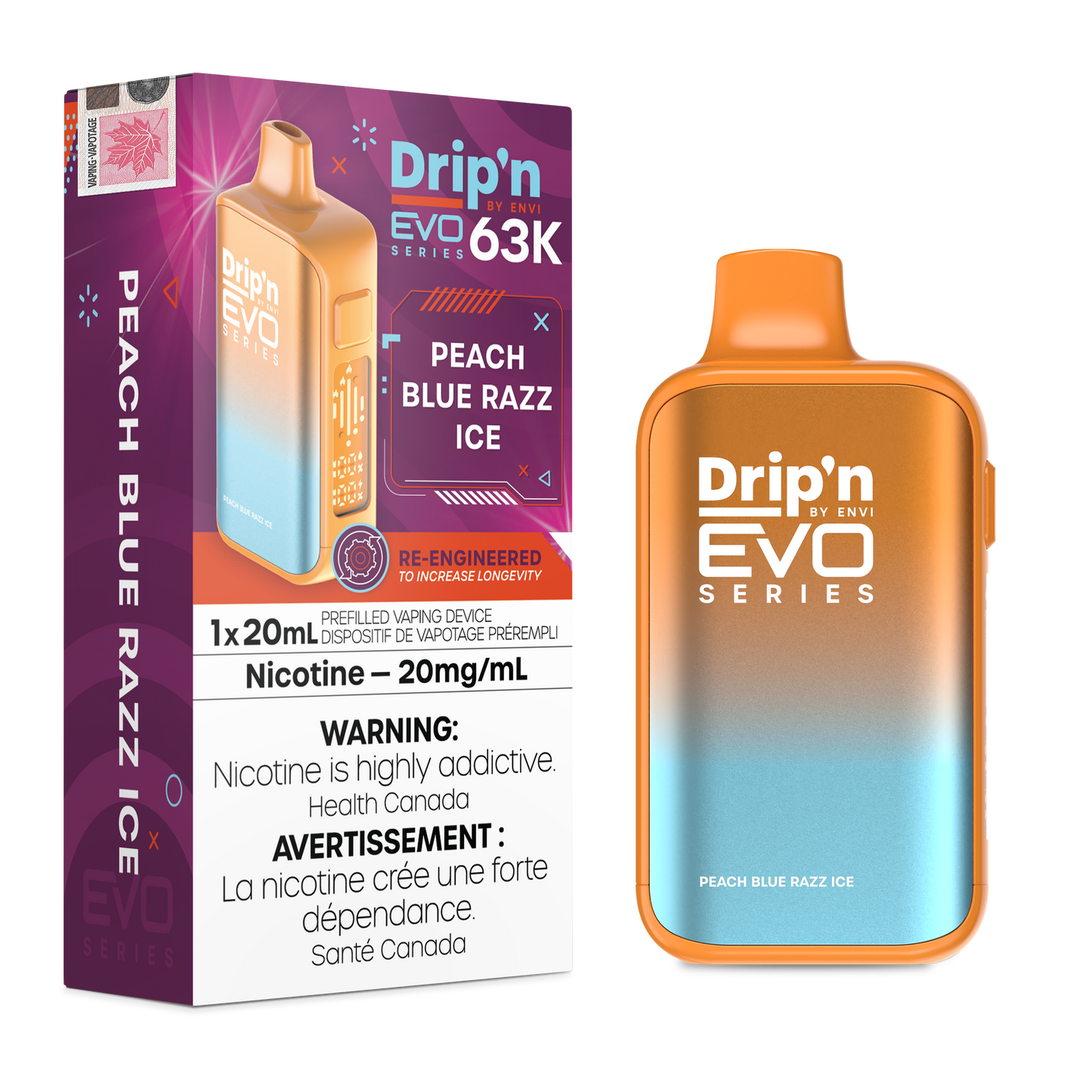 Drip'n by Envi EVO 63K - Peach Blue Razz Ice
