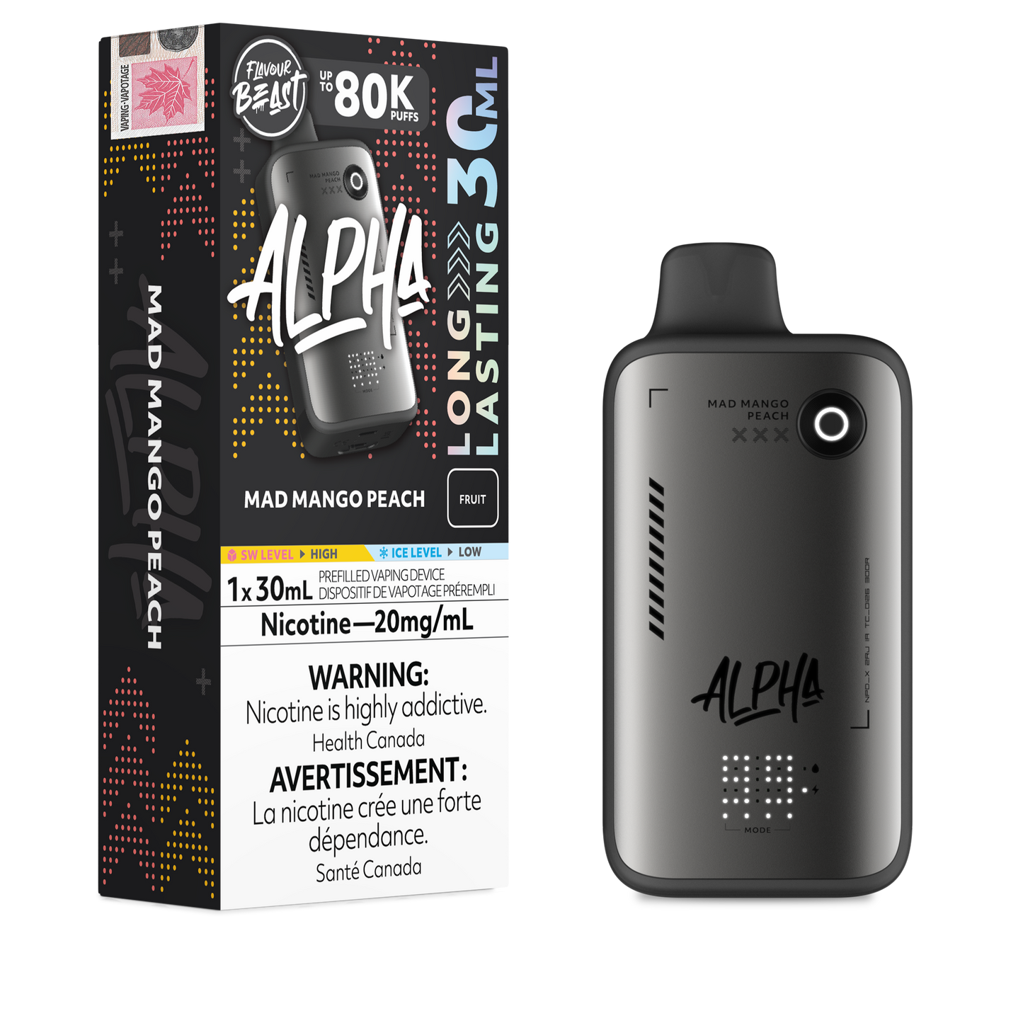 Flavour Beast Alpha Disposable - Mad Mango Peach