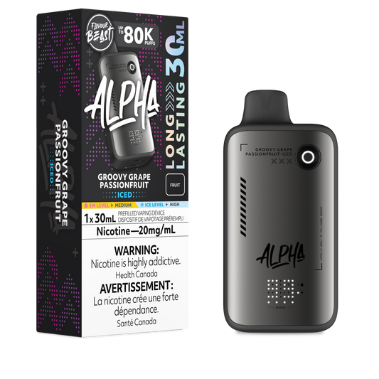 Flavour Beast Alpha Disposable - Groovy Grape Passionfruit Iced