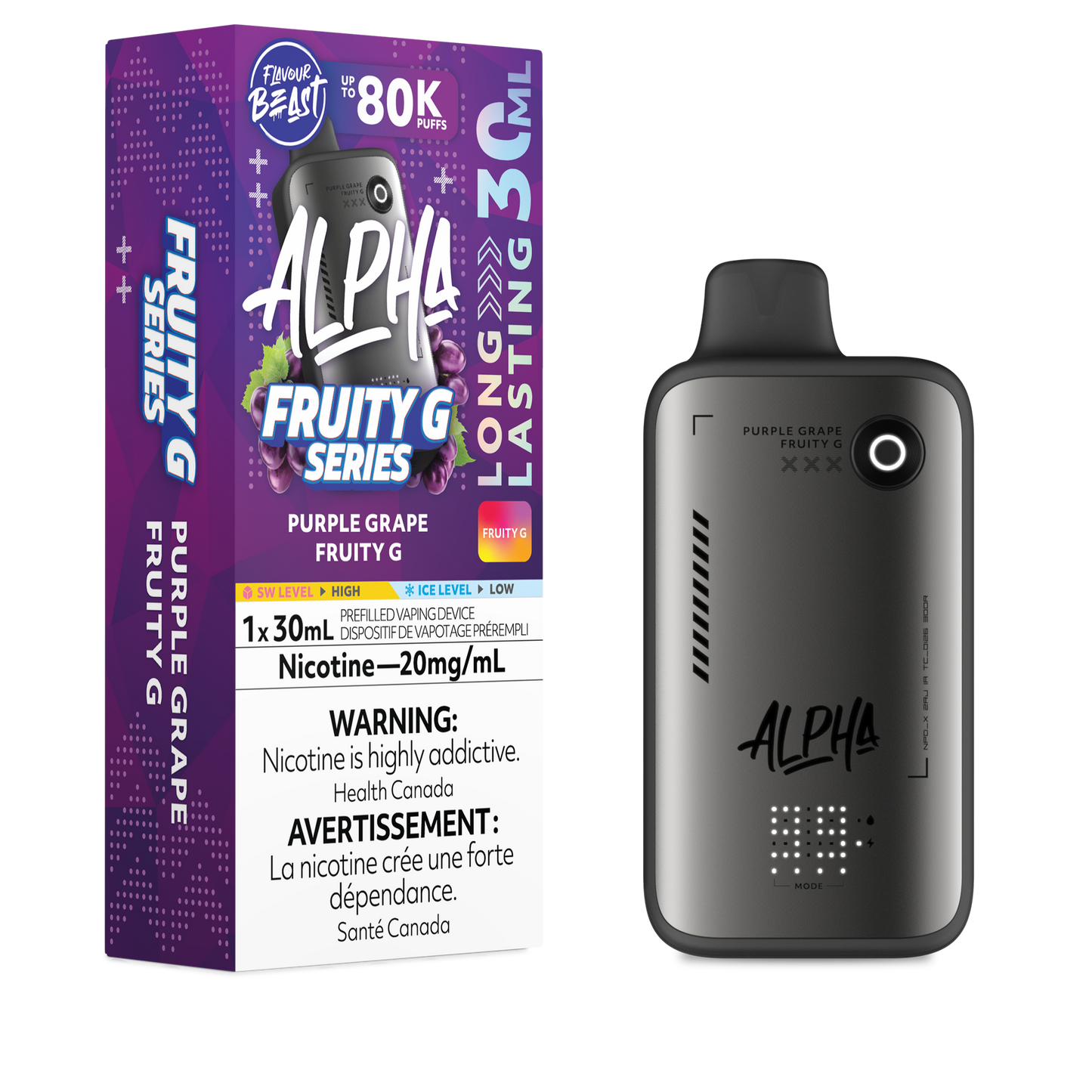 Flavour Beast Alpha Disposable - Purple Grape Fruity G