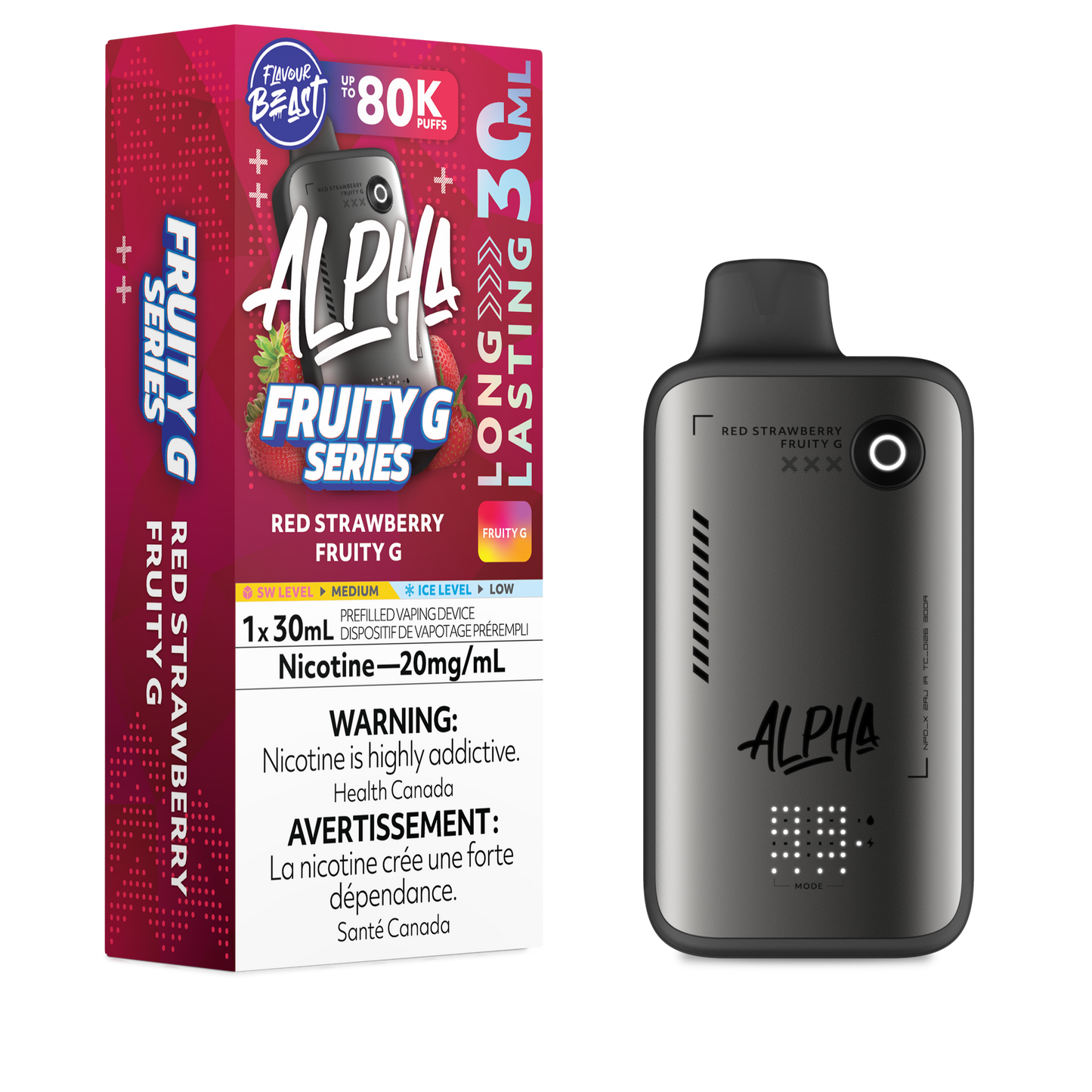 Flavour Beast Alpha Disposable - Red Strawberry Fruity G