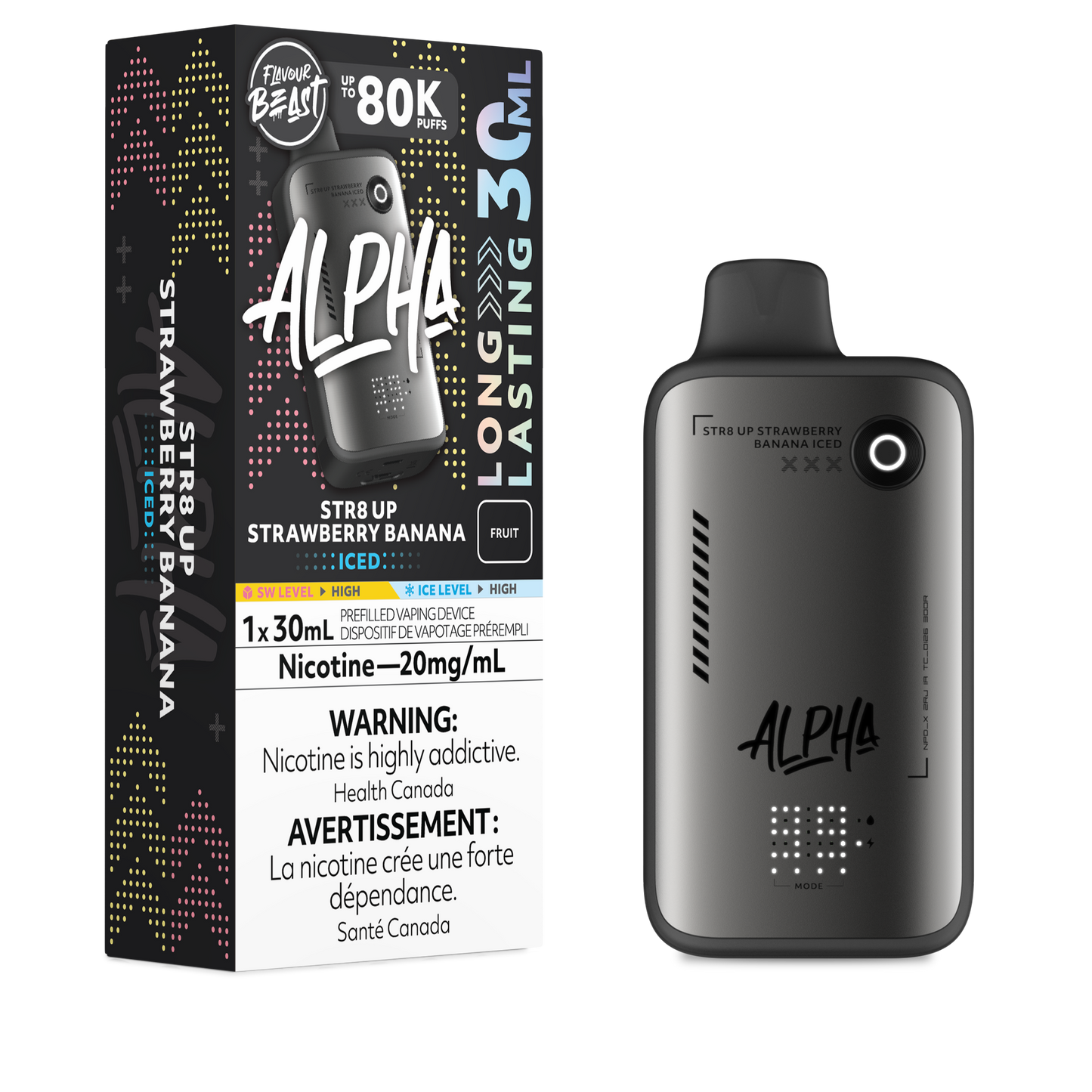 Flavour Beast Alpha Disposable - STR8 UP Strawberry Banana Iced