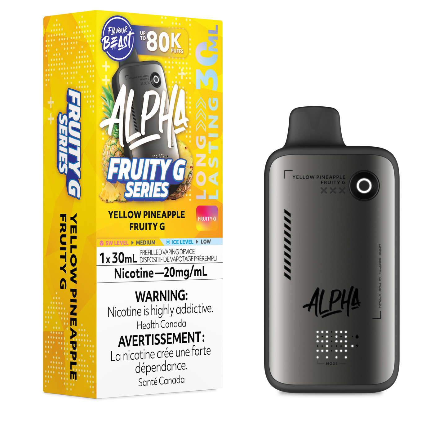 Flavour Beast Alpha Disposable - Yellow Pineapple Fruity G