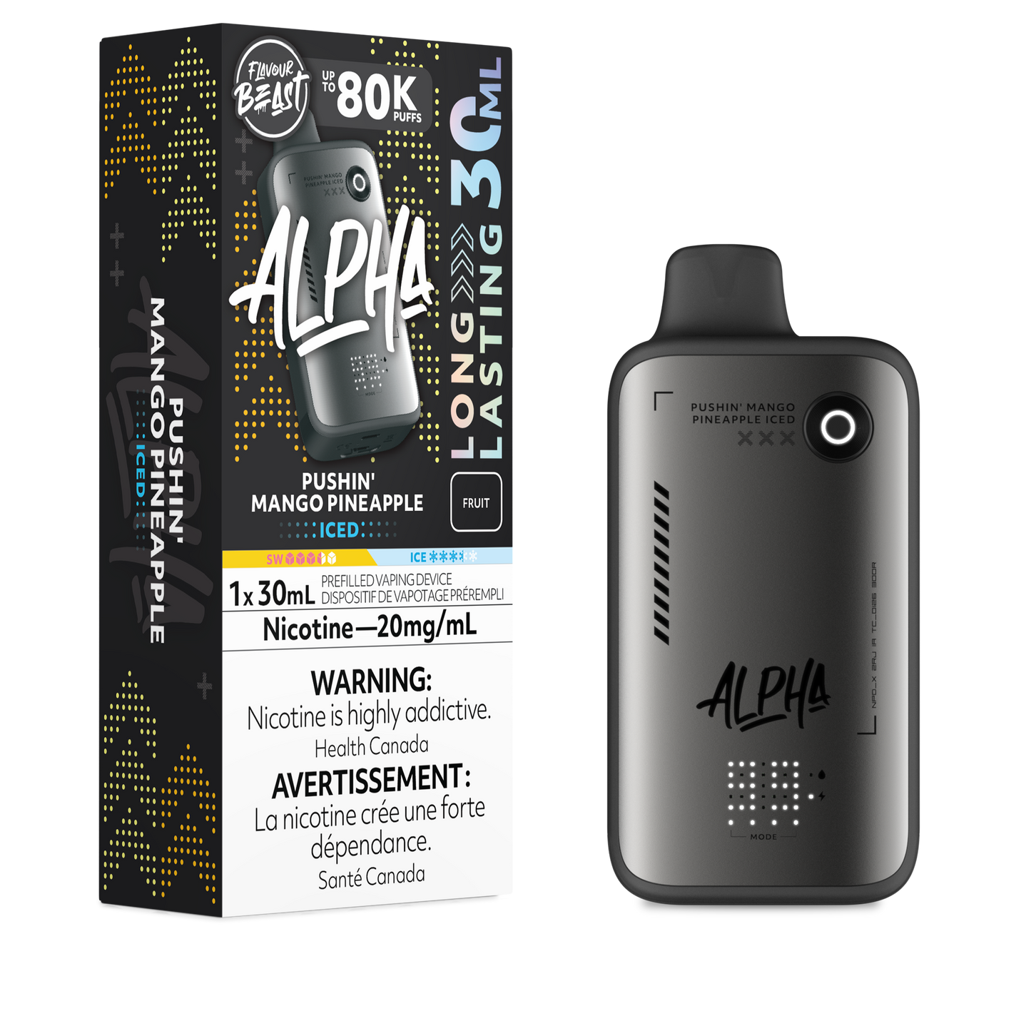 Flavour Beast Alpha Disposable - Pushin' Mango Pineapple Iced