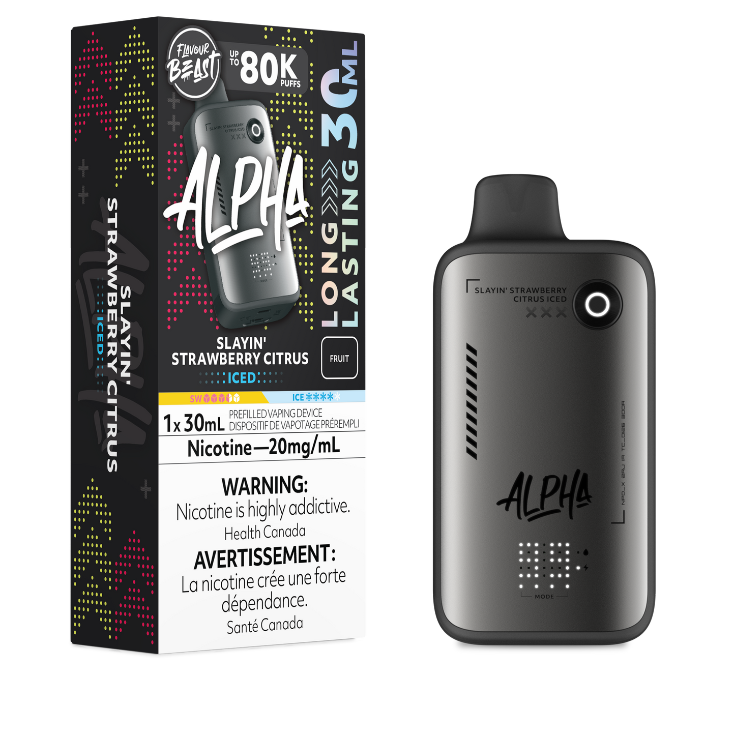 Flavour Beast Alpha Disposable - Slayin' Strawberry Citrus Iced