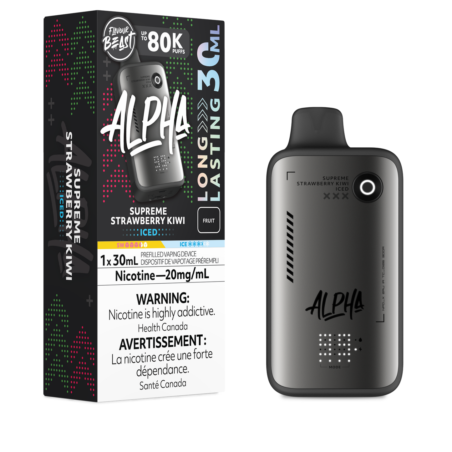 Flavour Beast Alpha Disposable - Supreme Strawberry Kiwi Iced