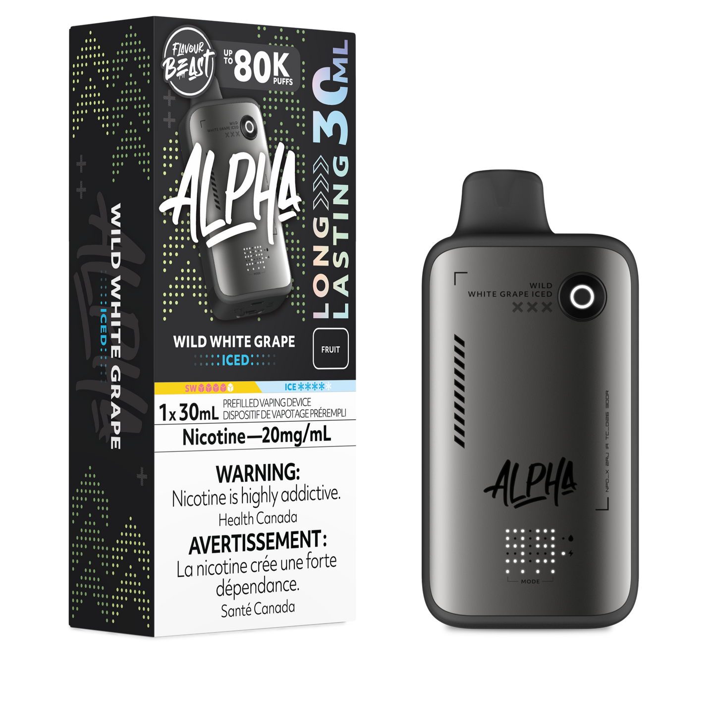 Flavour Beast Alpha Disposable - Wild White Grape Iced