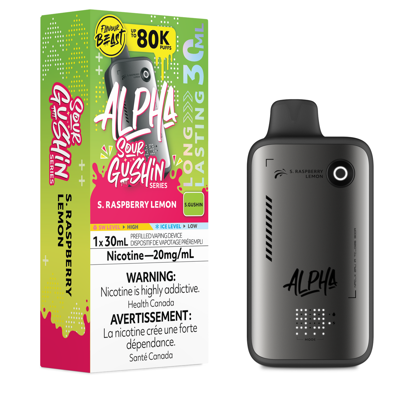 Flavour Beast Alpha Disposable - S. Raspberry Lemon