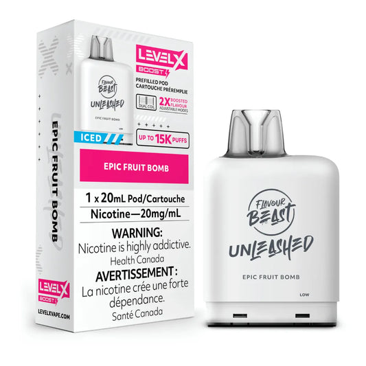 Level X Flavour Beast Unleashed Boost Pod 20mL - Epic Fruit Bomb 6pc/Carton