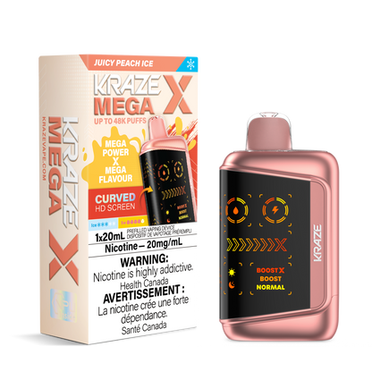 Kraze Mega X - Juicy Peach Ice