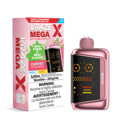 Kraze Mega X - Tangy Strawberry Watermelon G Ice