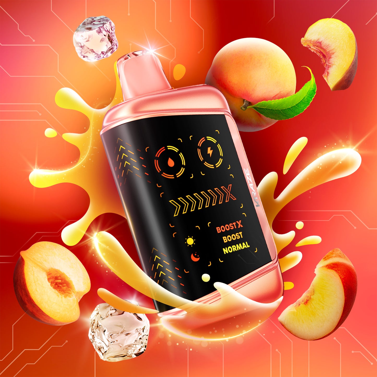 Kraze Mega X - Juicy Peach Ice
