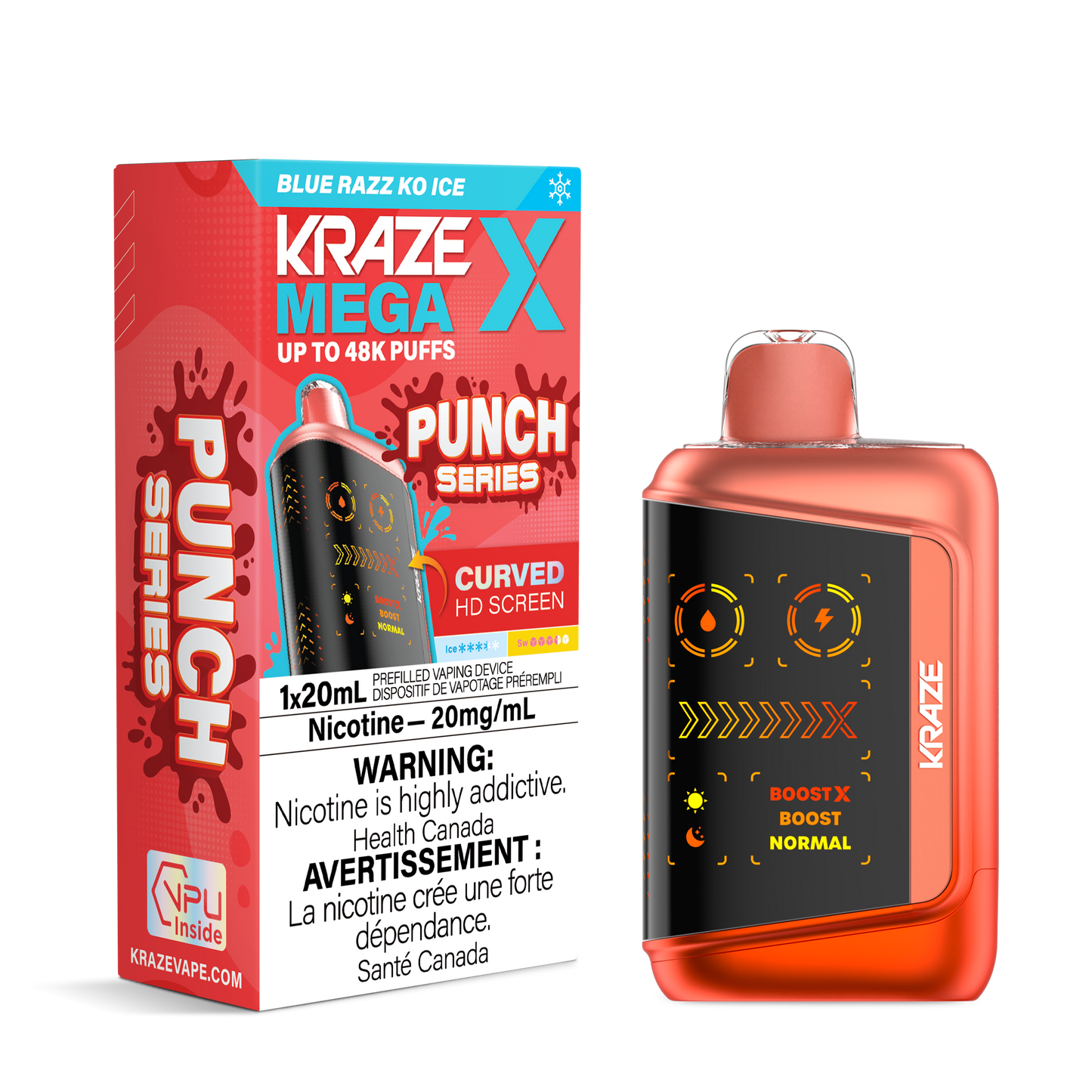 Kraze Mega X - Blue Razz KO Ice
