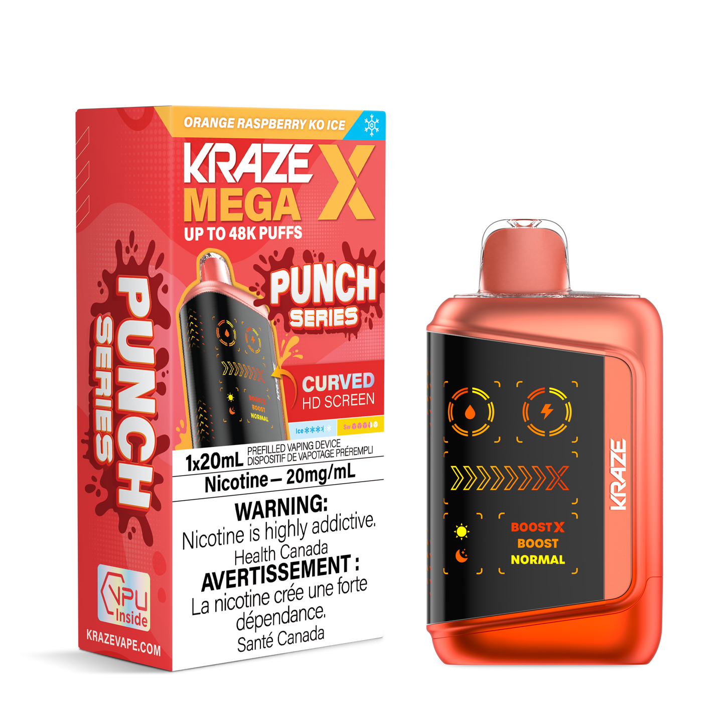 Kraze Mega X - Orange Raspberry KO Ice