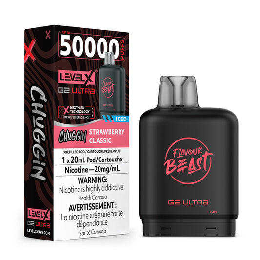 Level X Flavour Beast Chuggin' G2 Ultra - Strawberry Classic (ICED)