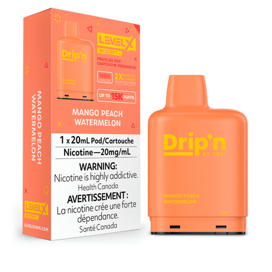 Level X Drip'n Boost Pod - Mango Peach Watermelon 6pc/Carton