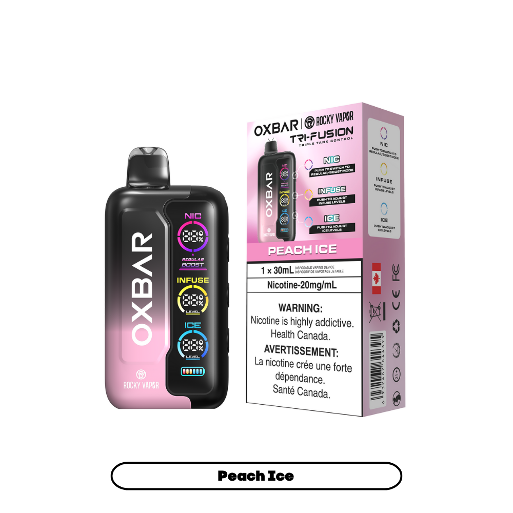 Rocky Vapor Oxbar Tri Fusion - Peach Ice