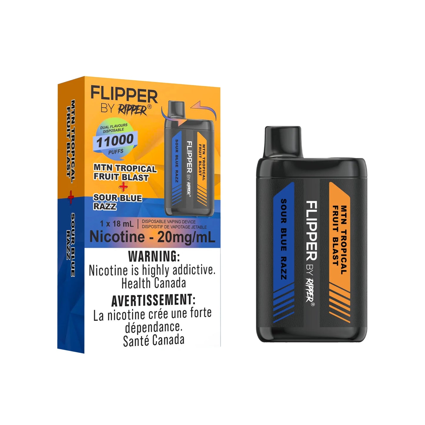 Sour Blue Razz-MTN Tropical Fruit Blast Flipper 11000(20mg/ML / 5PCs)